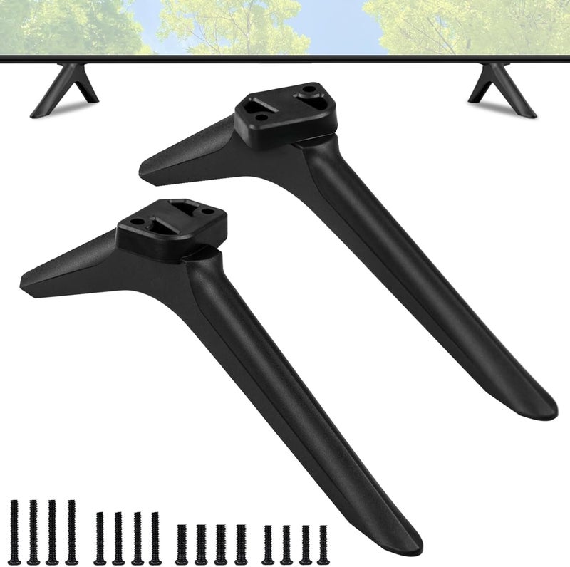 Maozhren TV Legs for Toshiba TV Stand Replacement, Only for Toshiba 43C350LU 50C350LU 55C350KU 55C350LU, for 43" 50" 55" Toshiba TV Legs with Screws Set, Easy to Install, Black - Image 1